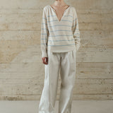 BARI SWEATER CREAM / LIGHT BLUE