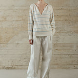 BARI SWEATER CREAM / LIGHT BLUE