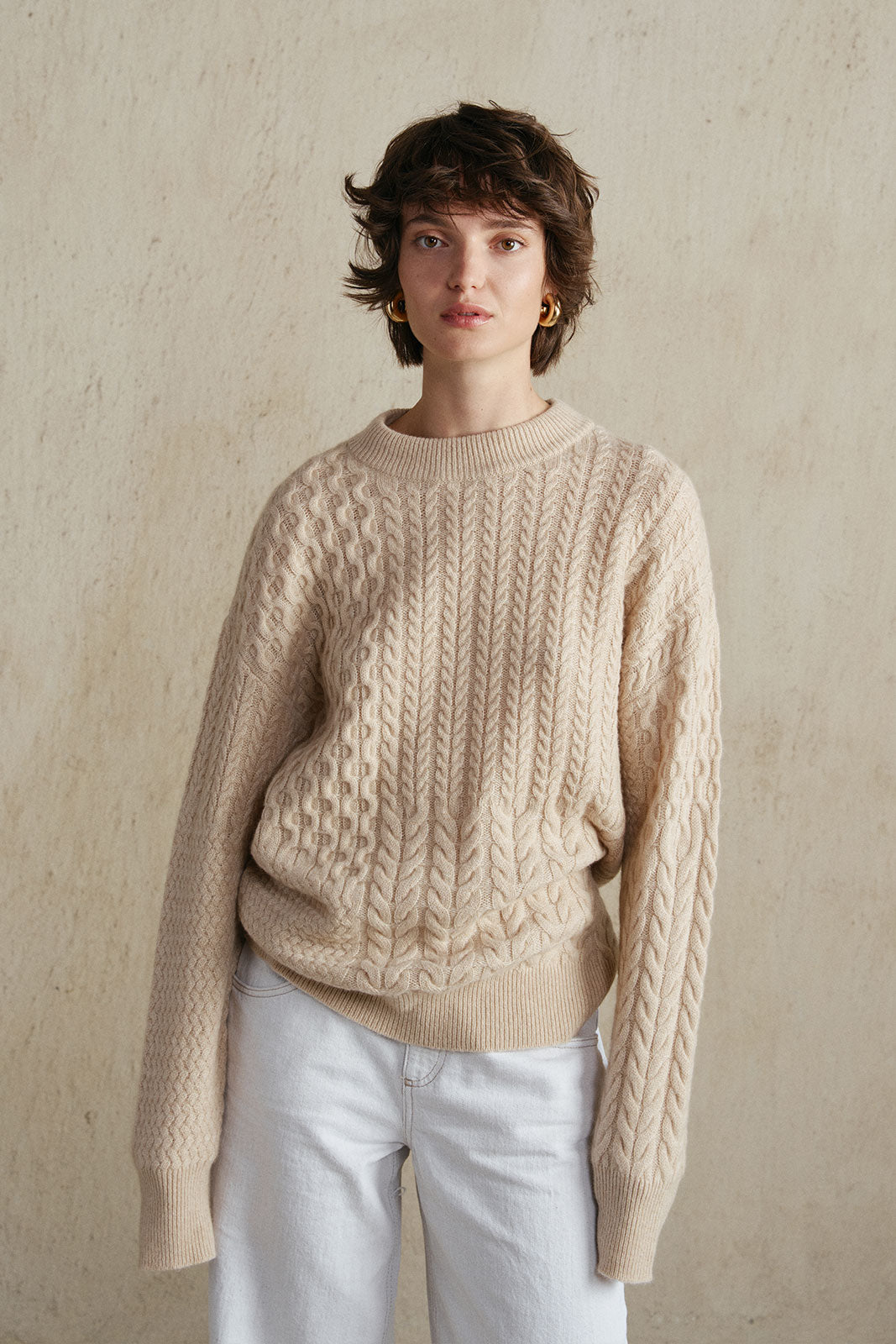 Aran Unisexe Cashmere Cable Sweater – Around O - Main Image